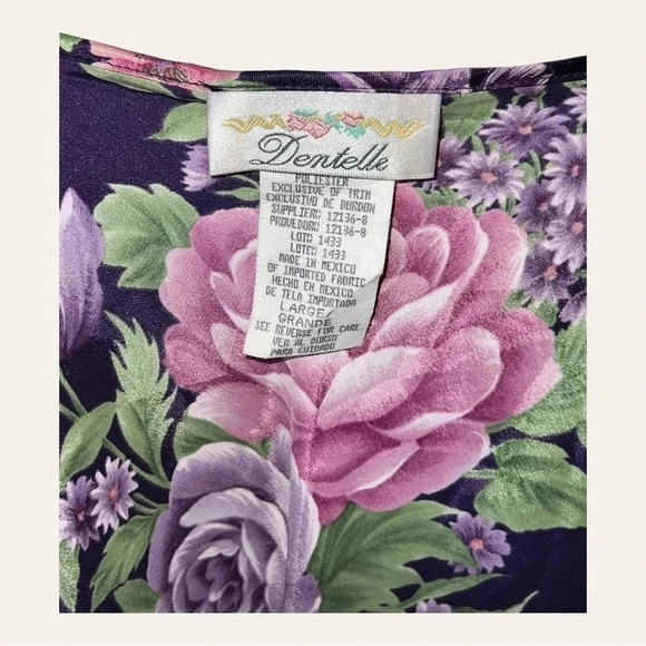 0305. VINTAGE‎ DENTELLE NEGLIGÉE SPAGHETTI STRAP SIZE LARGE - Picture 6 of 8